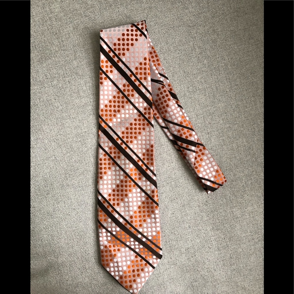 Vintage tie Prince Igor by Burma orange and brown